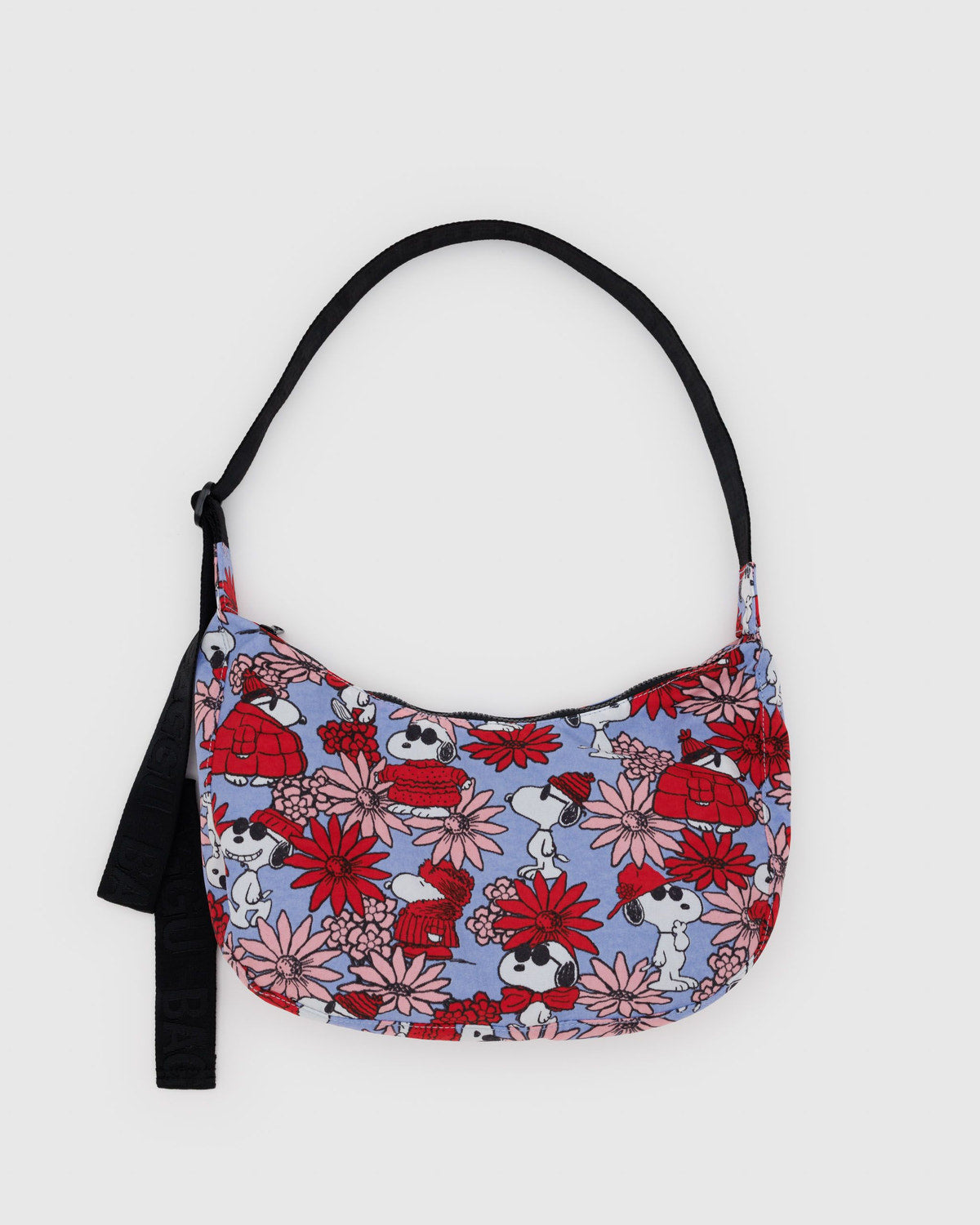 Medium Nylon Crescent Bag Floral Snoopy | Baggu Online