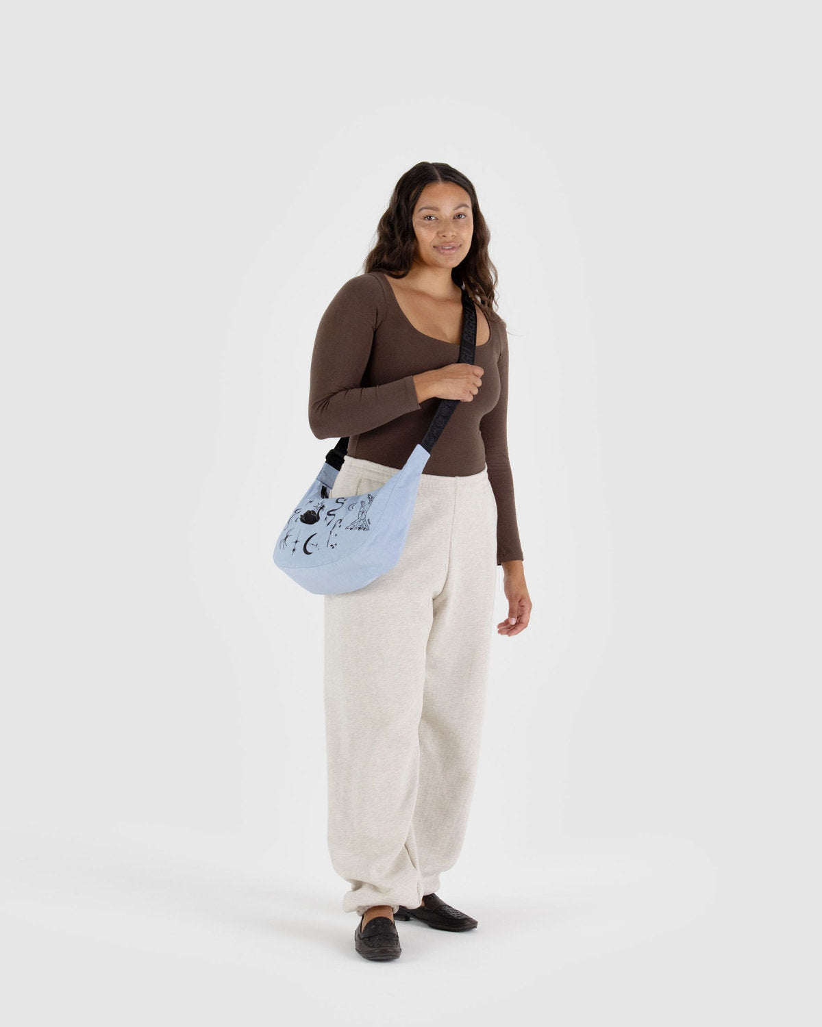 Medium Nylon Crescent Bag Embroidered Ballet Icons | Baggu Online Store