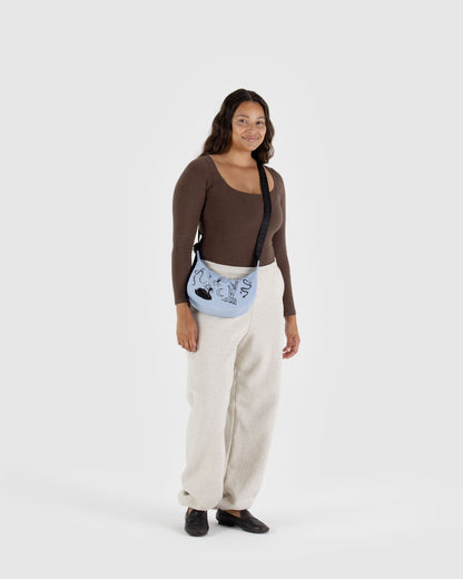 Small Nylon Crescent Bag Embroidered Ballet Icons | Baggu Outlets