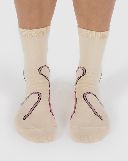 Crew Sock Pink Bow | Baggu Sale
