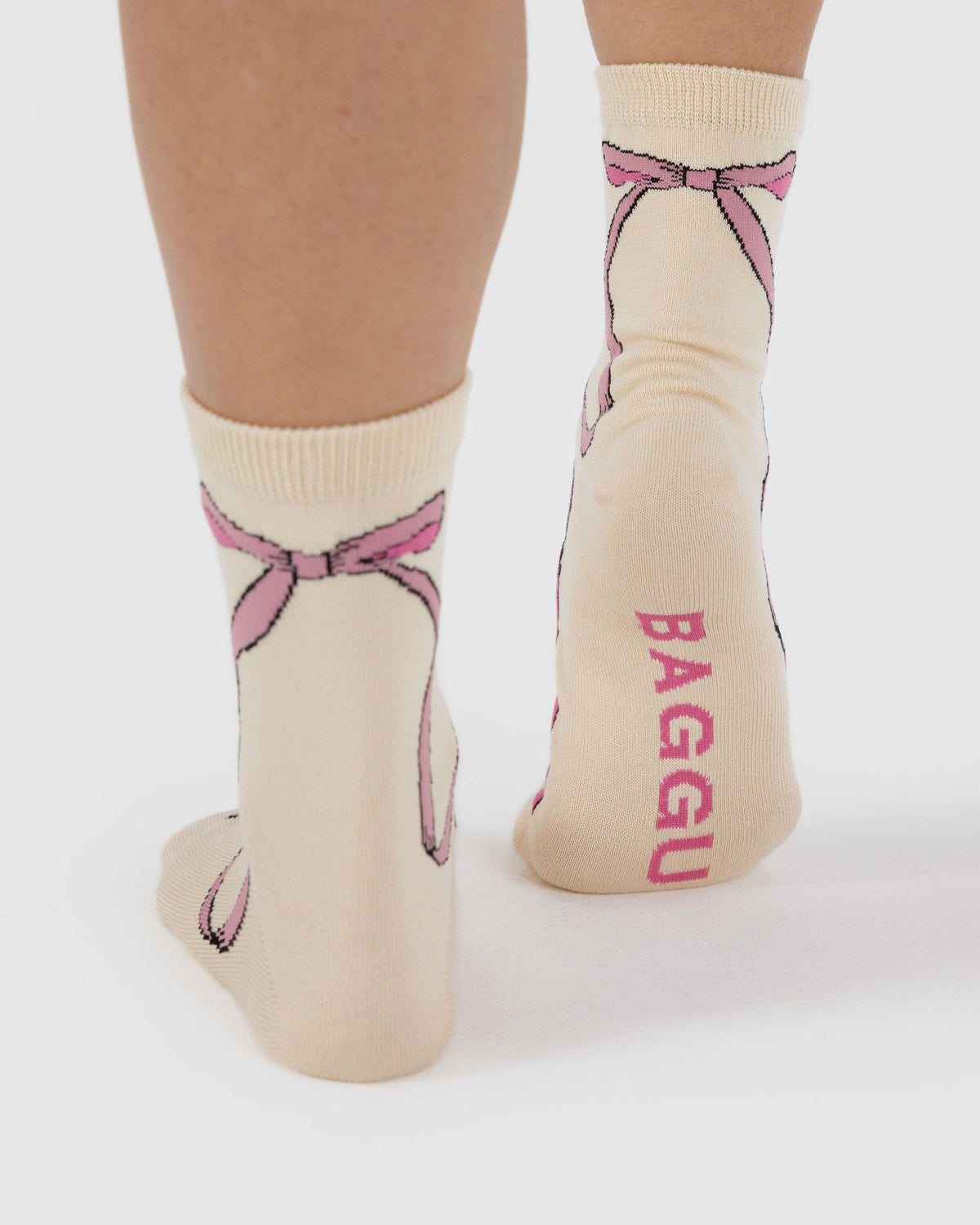 Crew Sock Pink Bow | Baggu Sale
