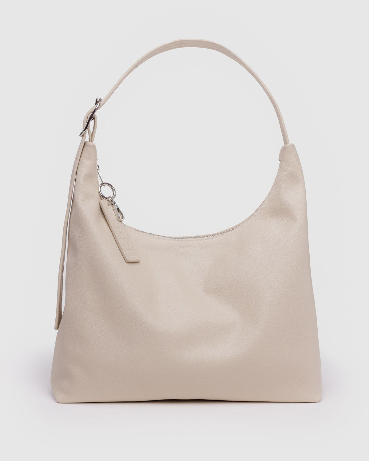 Recycled Leather Shoulder Bag Stone | Baggu Sale