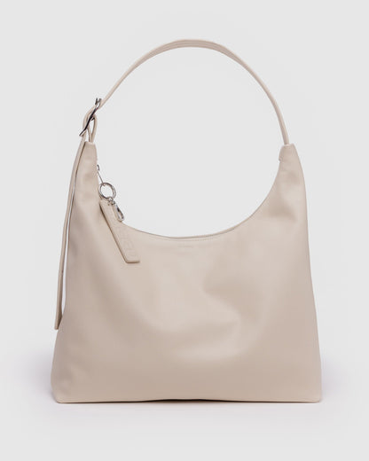 Recycled Leather Shoulder Bag Stone | Baggu Sale