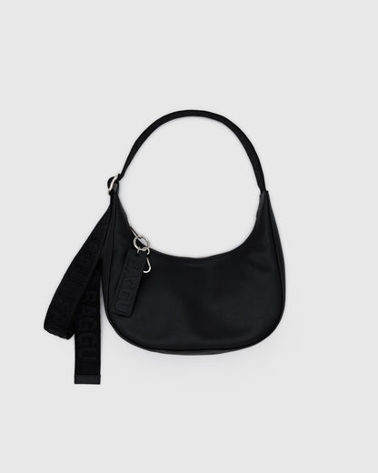 Small Recycled Leather Crescent Bag Black | Baggu Discount