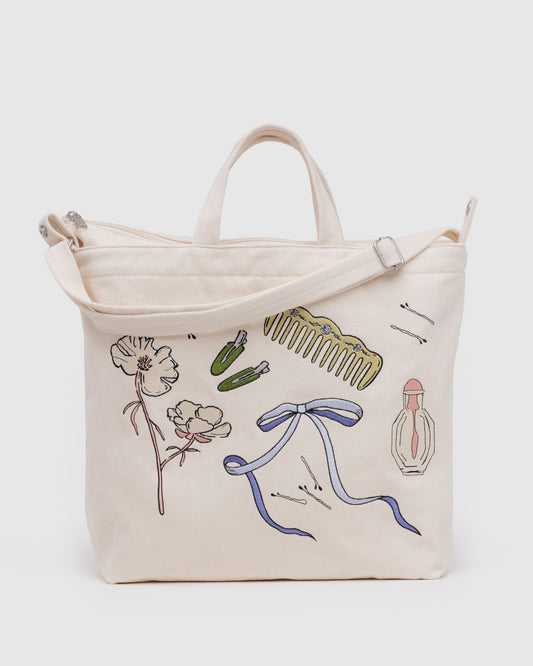 Horizontal Zip Duck Bag Embroidered Get Ready With Me | Baggu Sale