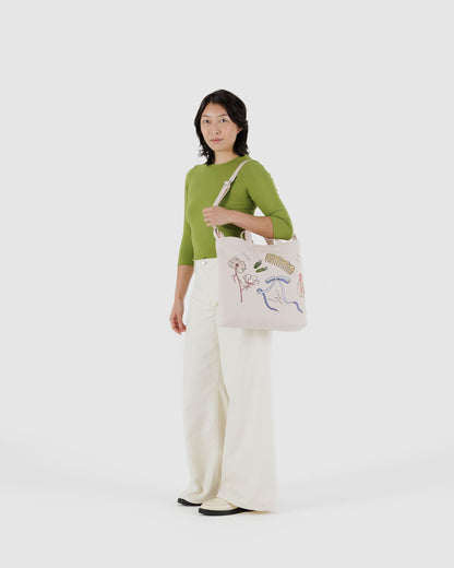Horizontal Zip Duck Bag Embroidered Get Ready With Me | Baggu Sale