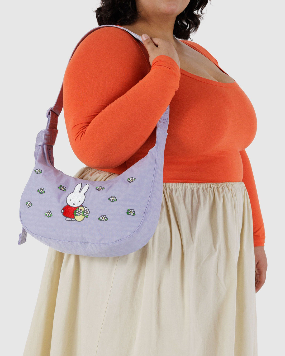 Medium Nylon Crescent Bag Embroidered Miffy | Baggu Sale