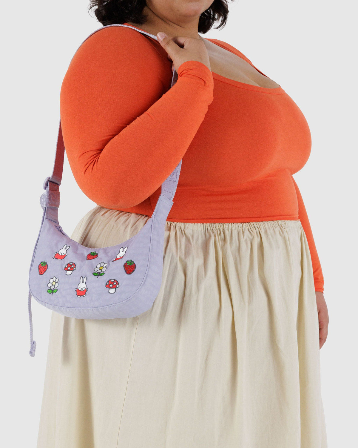 Small Nylon Crescent Bag Embroidered Miffy | Baggu Sale