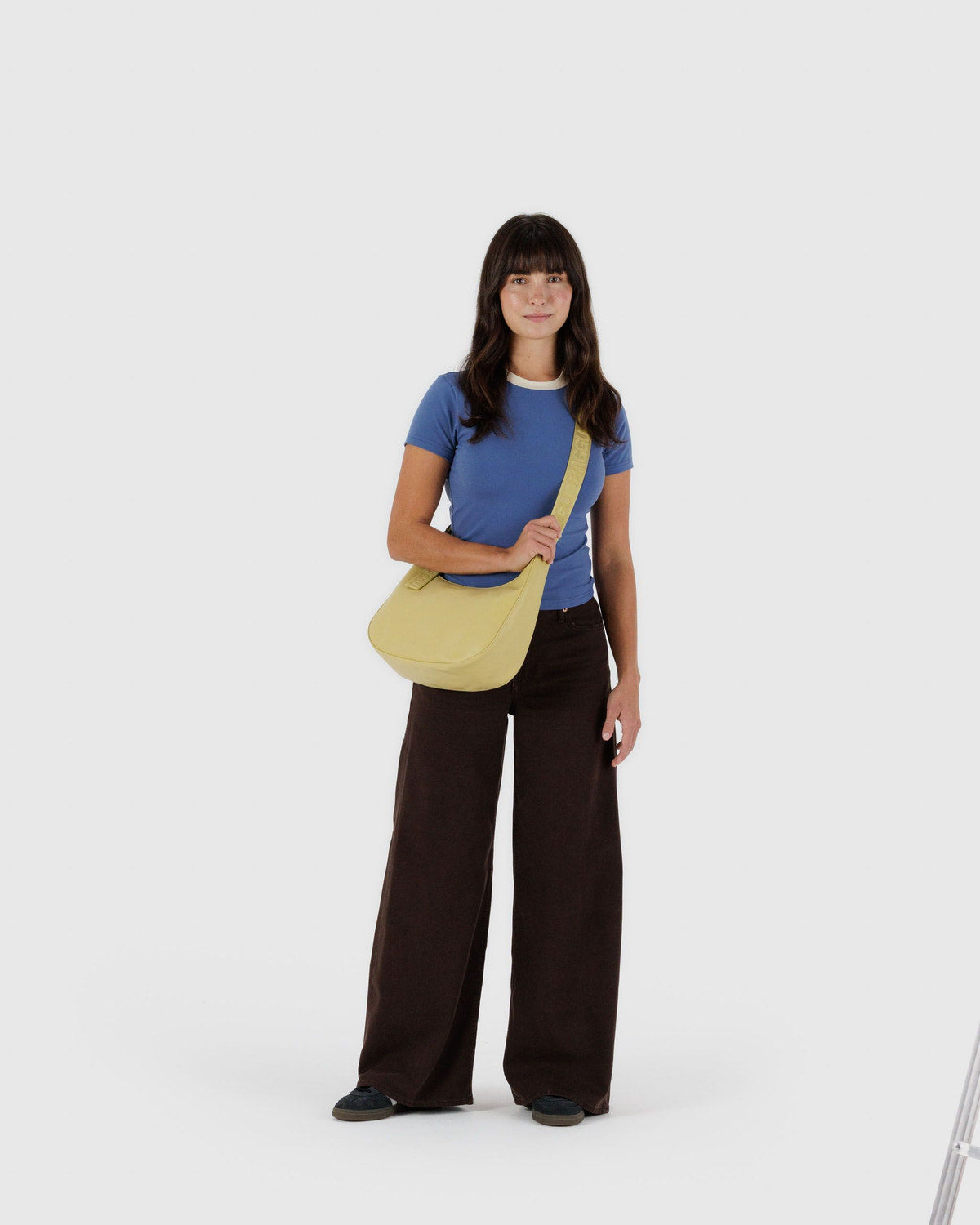 Medium Recycled Leather Crescent Bag Straw | Baggu Online