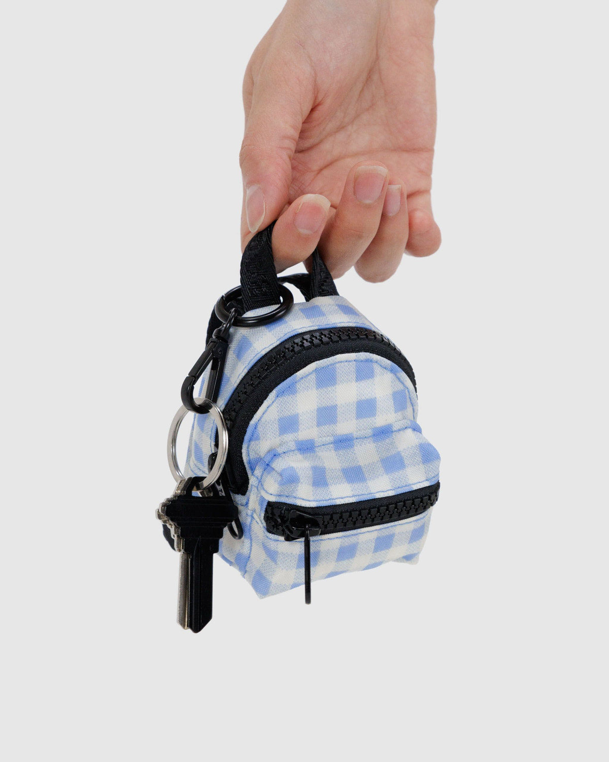 Backpack Charm Light Blue Gingham | Baggu Outlets