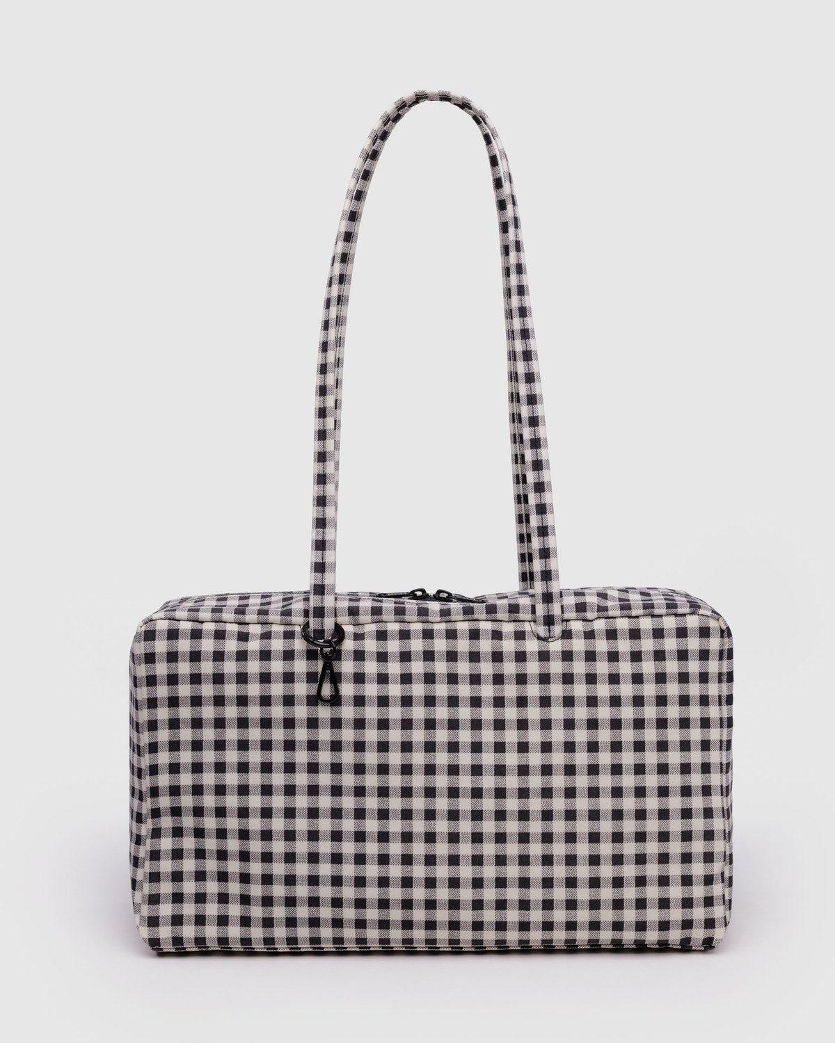 Medium Nylon Bowler Bag Black & White Gingham | Baggu Sale