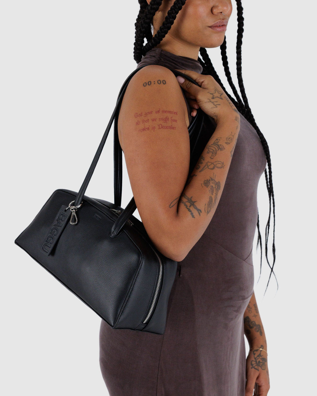 Recycled Leather Bowler Bag Black | Baggu Discount