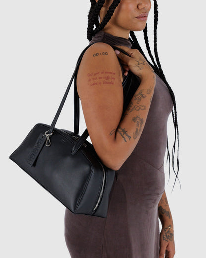 Recycled Leather Bowler Bag Black | Baggu Discount