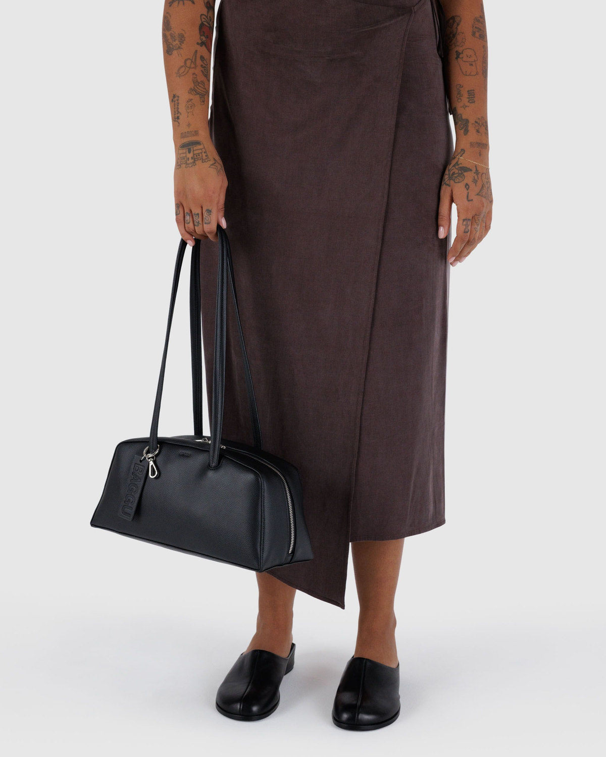 Recycled Leather Bowler Bag Black | Baggu Discount