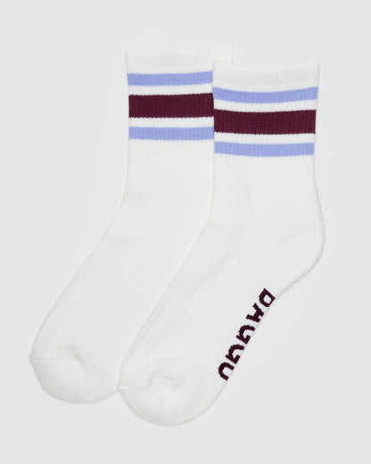 Ribbed Sock Ivory Stripe | Baggu Discount