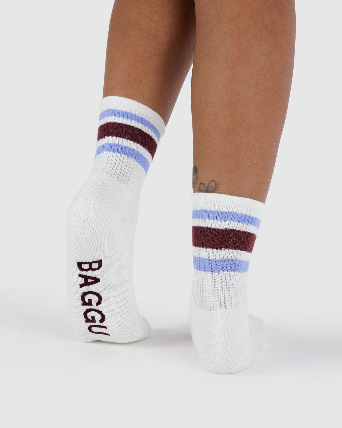 Ribbed Sock Ivory Stripe | Baggu Discount