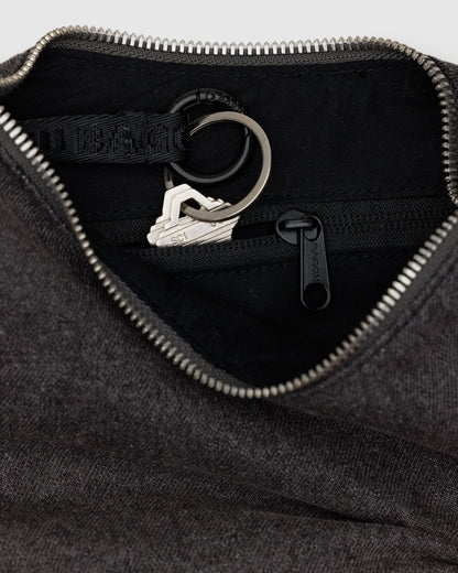 Small Denim Crescent Bag Washed Black Denim | Baggu On Sale