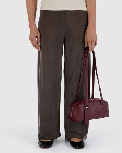 Small Recycled Leather Bowler Bag Mahogany | Baggu Discount