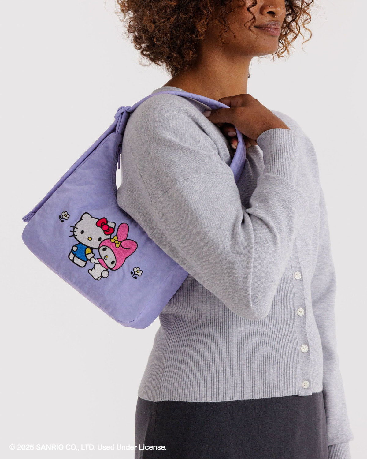 Mini Nylon Shoulder Bag  Embroidered Hello Kitty & My Melody | Baggu Outlets
