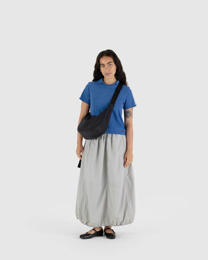 Medium Nylon Crescent Bag Black | Baggu On Sale
