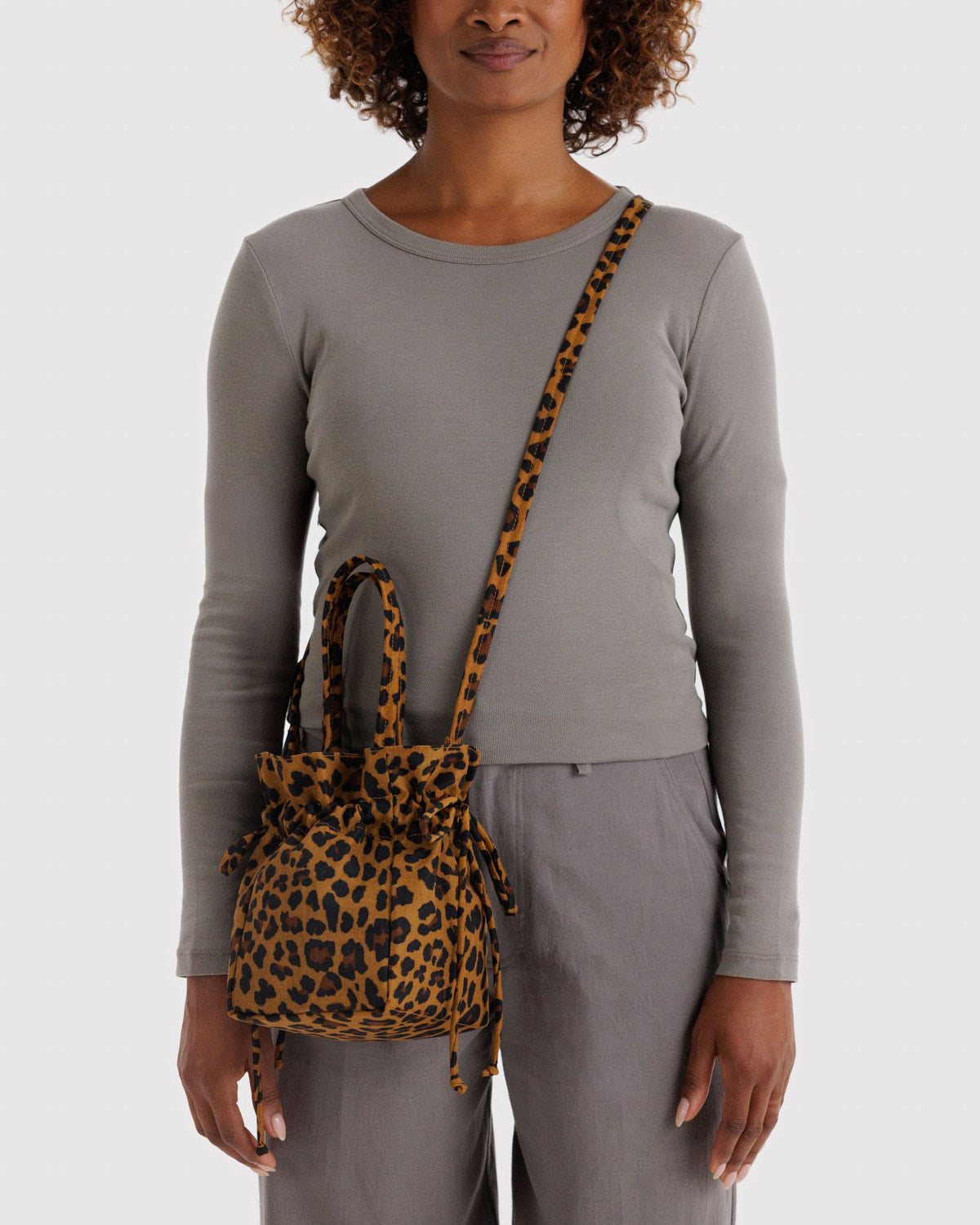 Nylon Drawstring Bag Leopard | Baggu Discount