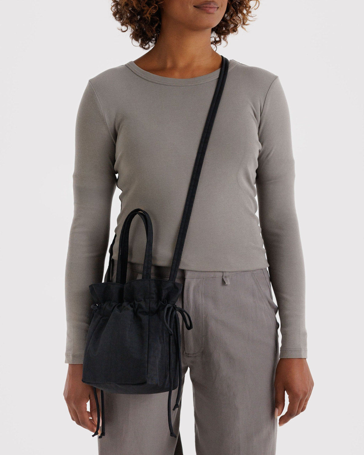 Nylon Drawstring Bag Black | Baggu Outlets