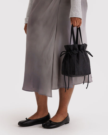 Nylon Drawstring Bag Black | Baggu Outlets