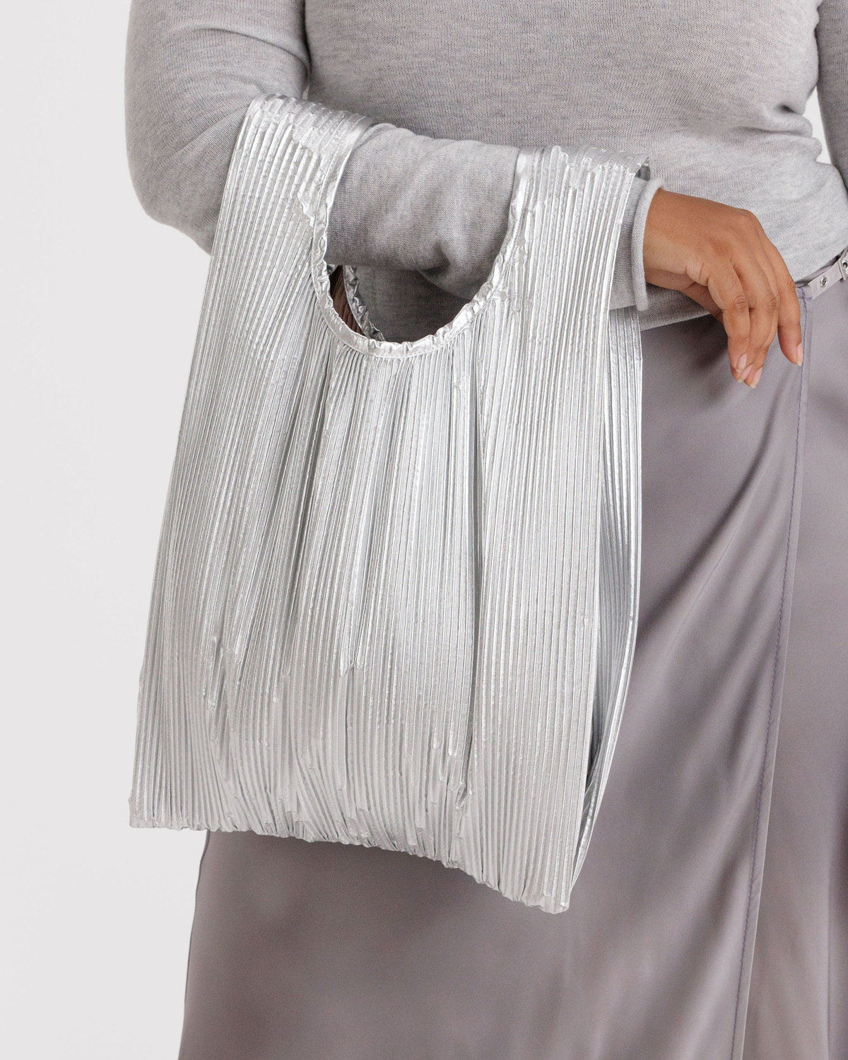 Pleated Baggu Chrome Metallic | Baggu Outlets