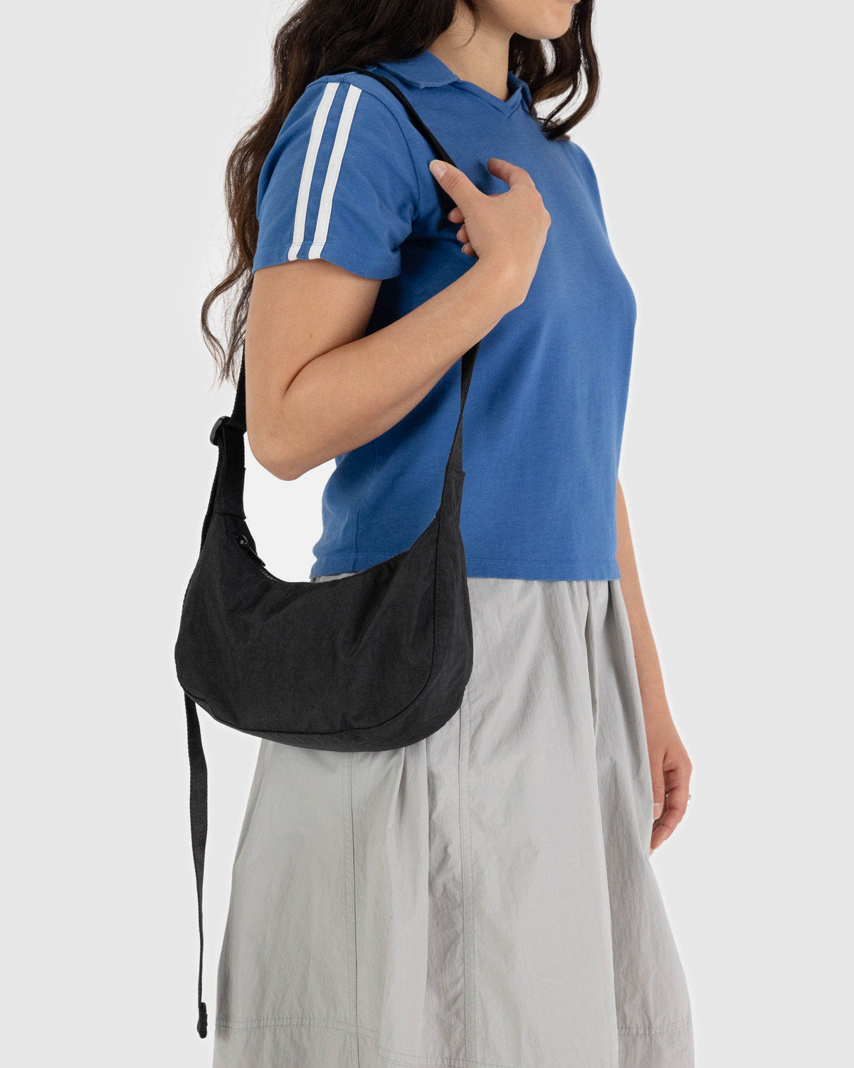 Small Nylon Crescent Bag Black | Baggu Sale