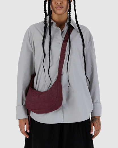 Small Nylon Crescent Bag Mahogany | Baggu Online