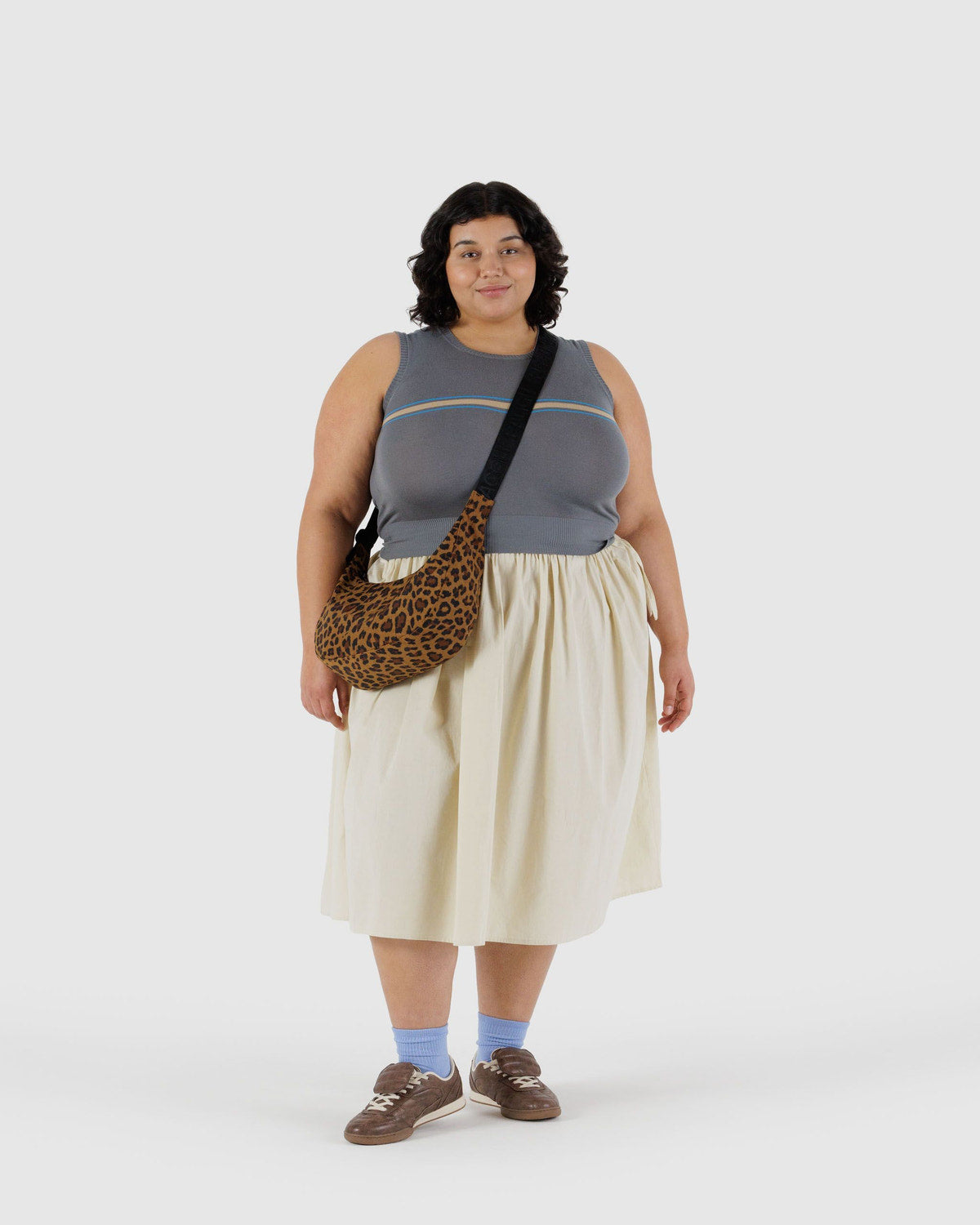 Medium Nylon Crescent Bag Leopard | Baggu On Sale