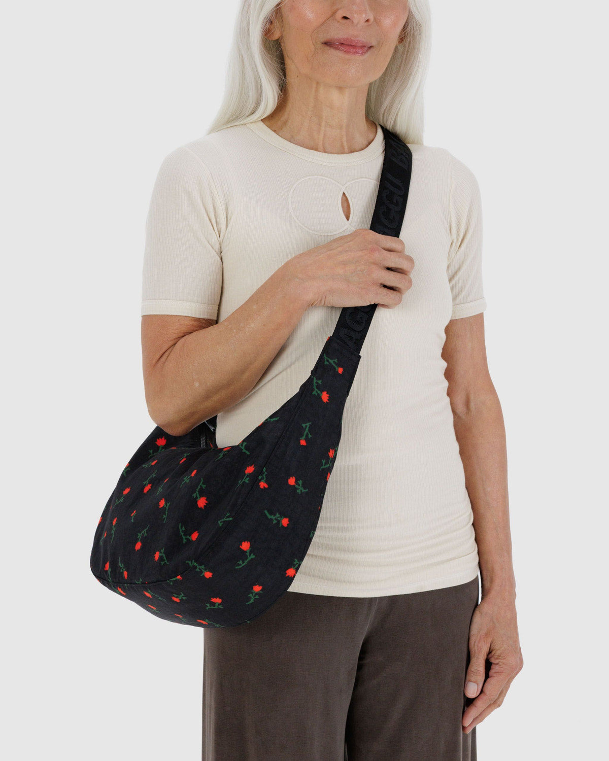Medium Nylon Crescent Bag Painted Wildflower | Baggu Discount