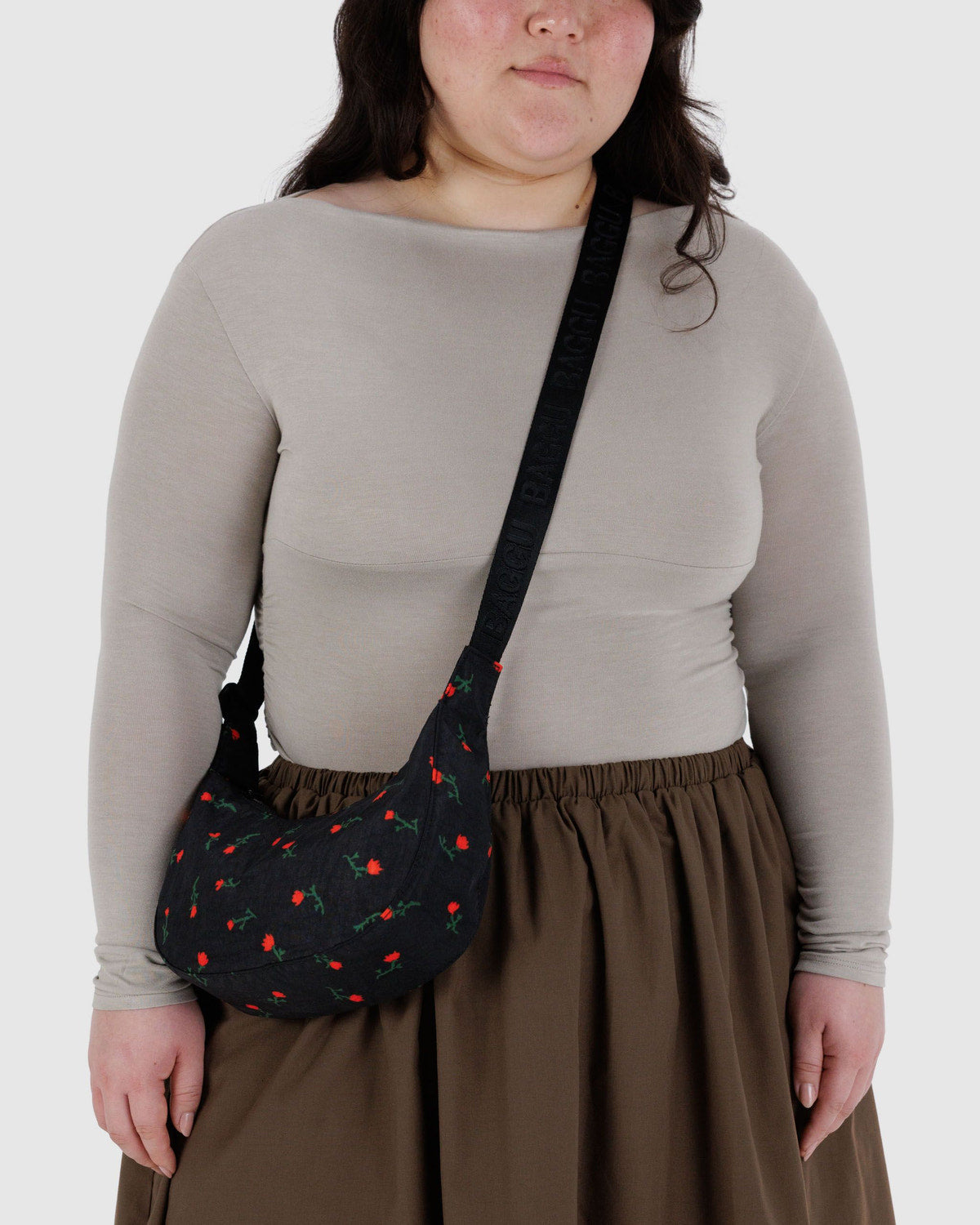 Small Nylon Crescent Bag Painted Wildflower | Baggu Online