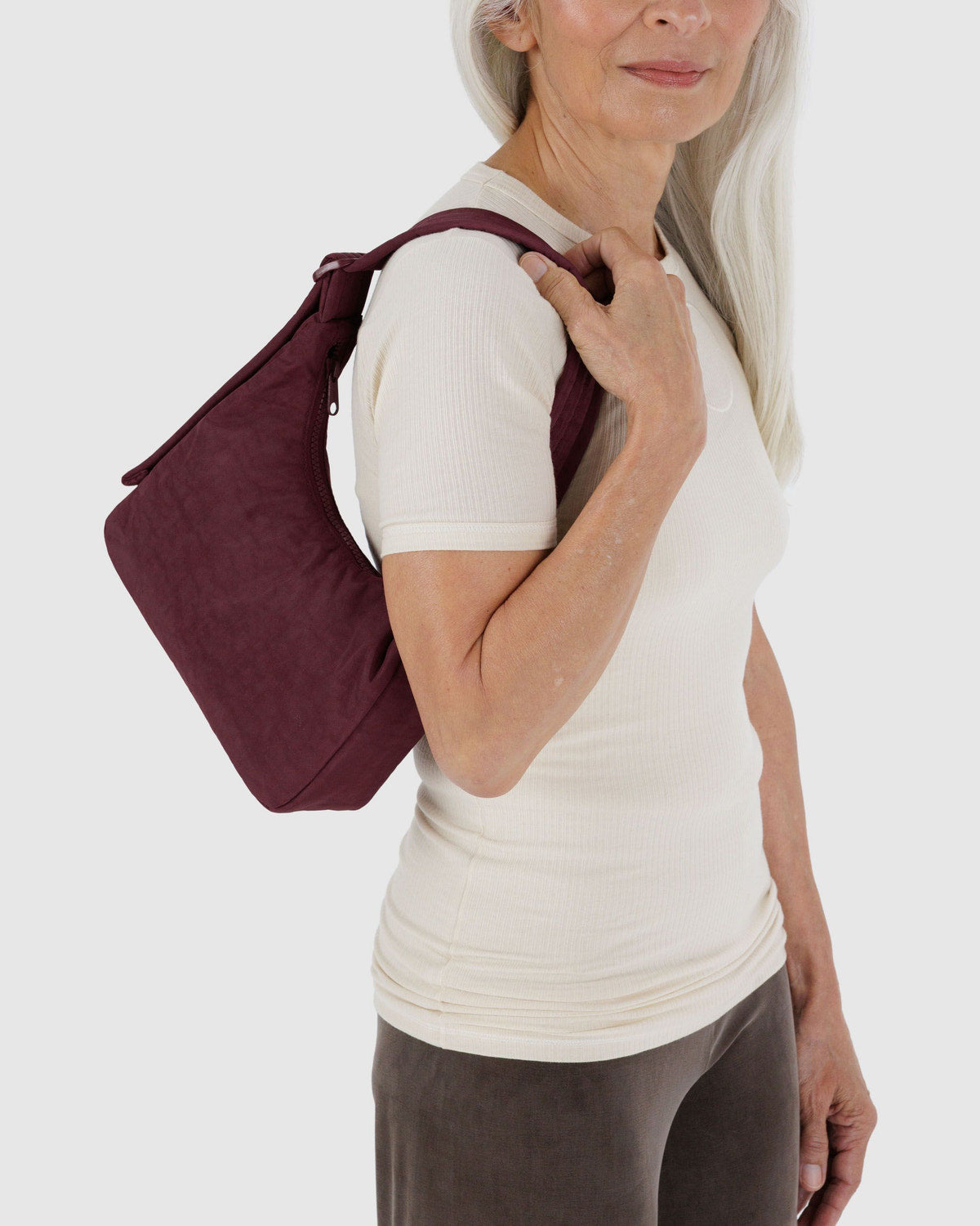 Mini Nylon Shoulder Bag  Mahogany | Baggu Outlets