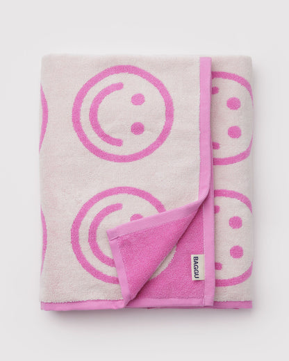Bath Towel Happy Pink | Baggu Online Store