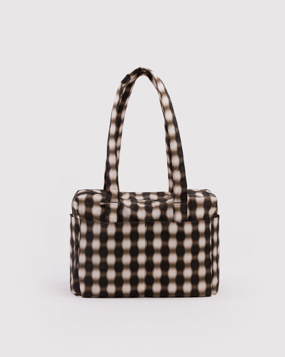 Everyday Cloud Bag Blurred Gingham Brown | Baggu On Sale