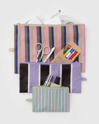 Flat Pouch Set Candy Shop Stripes | Baggu Discount