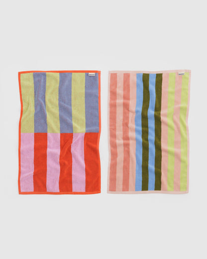 Hand Towel Set of 2 Pool Stripe Mix | Baggu Outlets