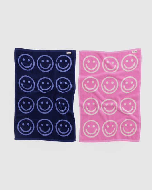 Baggu Hand Towel Set of 2 Happy Pink Blue