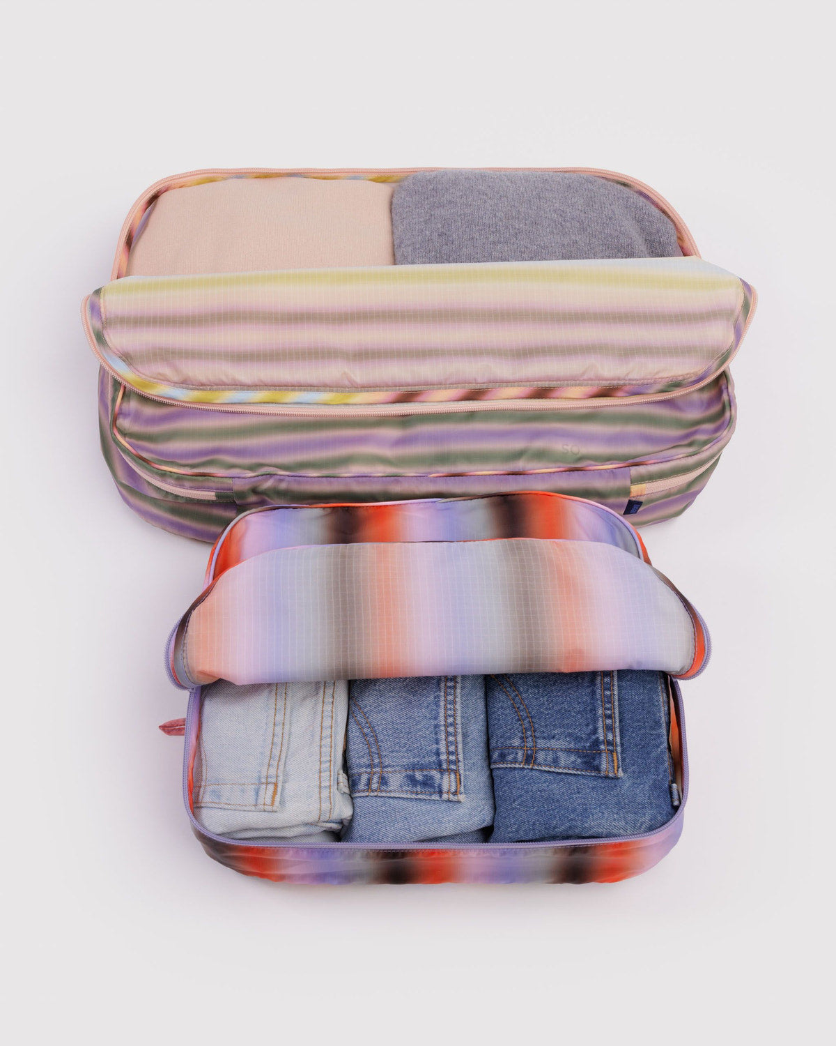 Large Packing Cube Set Gradient Stripes | Baggu Online Store