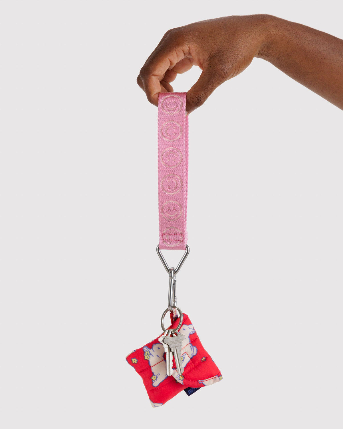 Logo Keychain Pink Happy | Baggu Discount