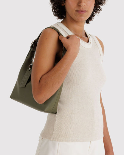 Mini Recycled Leather Shoulder Bag Loden | Baggu Online Store