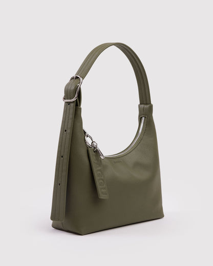 Mini Recycled Leather Shoulder Bag Loden | Baggu Online Store