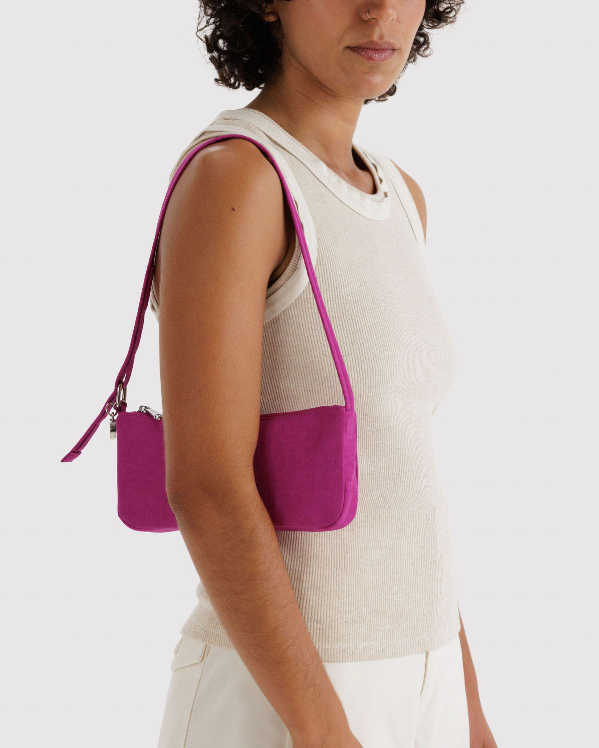 Nylon Pochette Deep Fuchsia | Baggu On Sale