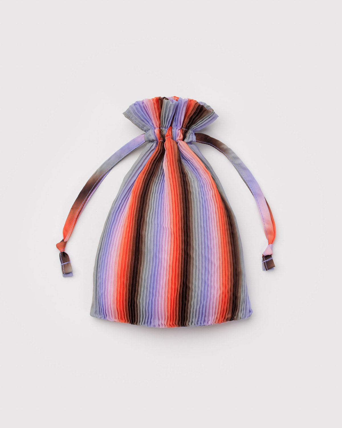 Pleated Baggu Gradient Stripe Poppy & Lilac | Baggu Online