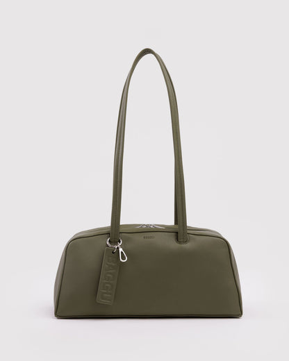 Recycled Leather Bowler Bag Loden | Baggu On Sale