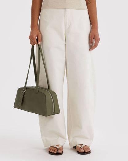 Recycled Leather Bowler Bag Loden | Baggu On Sale