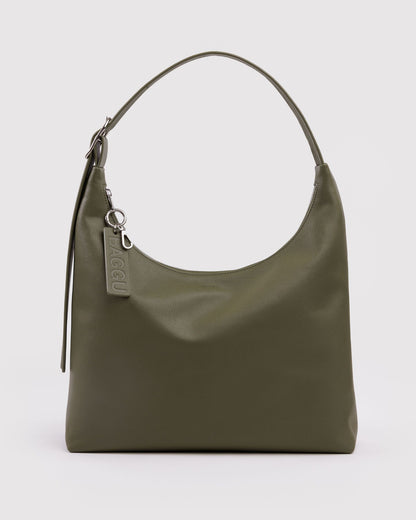 Recycled Leather Shoulder Bag Loden | Baggu Online