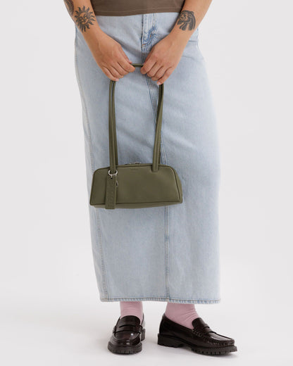 Small Recycled Leather Bowler Bag Loden | Baggu Sale