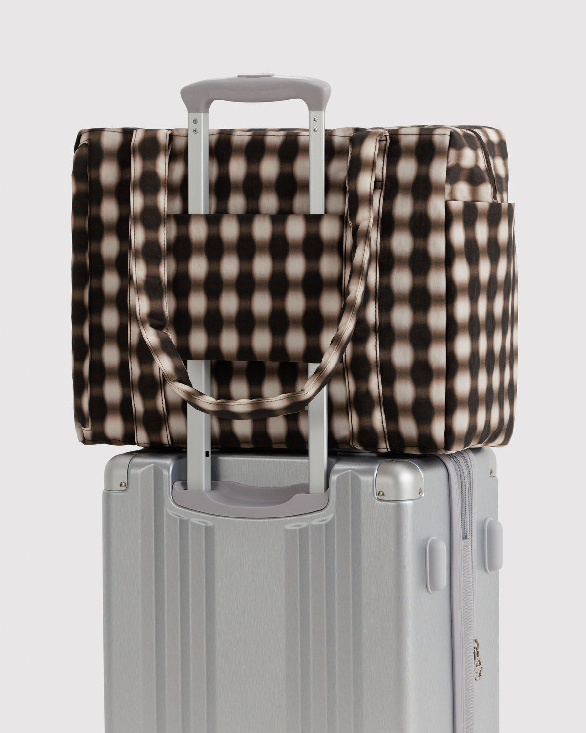 Small Cloud Carry-On Blurred Gingham Brown | Baggu Discount